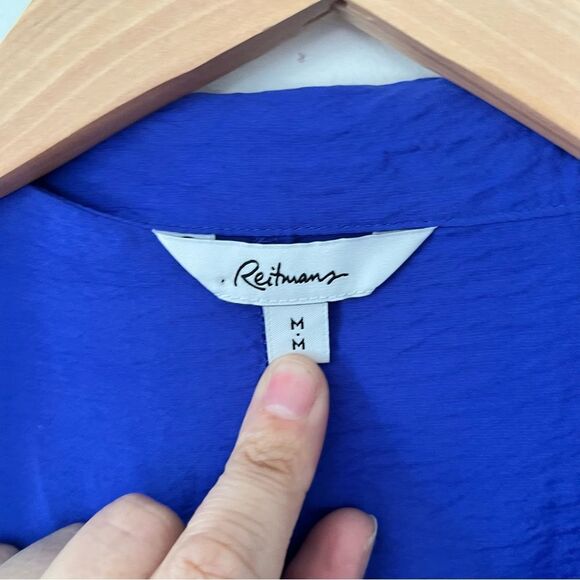 Reitmans Vibrant Blue Cross Over V-neckline Cap Sleeve Midi Dress - Picture 4 of 9